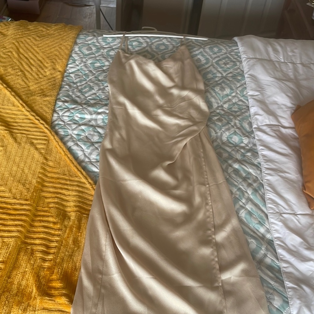 Windsor Champagne Colored Spaghetti Strap Dress Size L